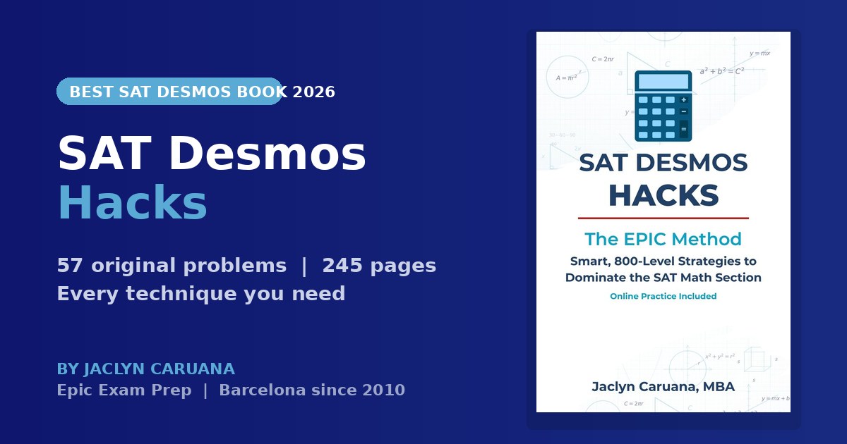 SAT Desmos Hacks by Jaclyn Caruana MBA, Digital SAT Math workbook with online practice