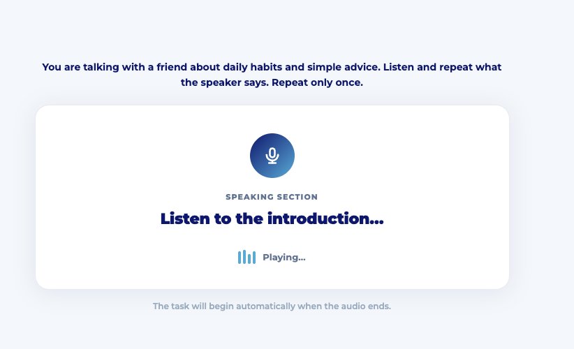 Listen and Repeat: students listen to a passage and repeat it back, graded by Eppy AI